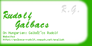 rudolf galbacs business card